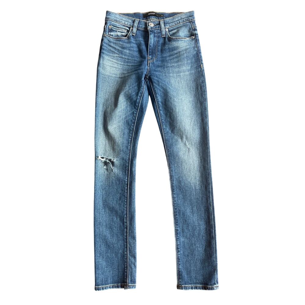 NWT Women's size 24 Hudson Nico Midrise Skinny Distressed Ankle Jeans